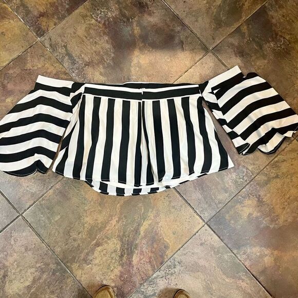 Venus Angel Off The Shoulder Striped Blouse Large - Picture 9 of 9